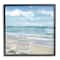 Stupell Industries White Adirondack Chairs on the Beach Painting Framed Wall Art